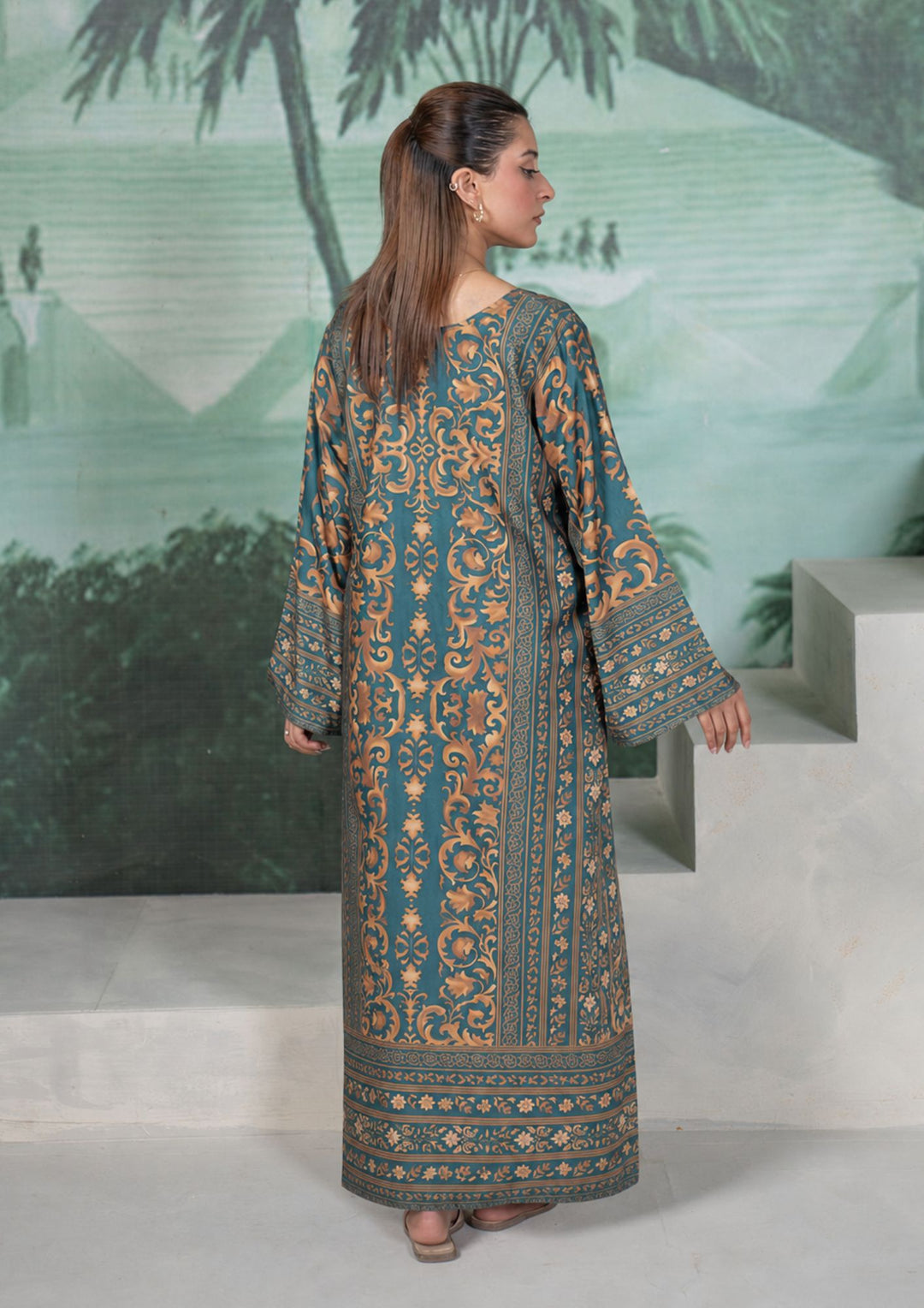 1Pc Digital Print Arabic Lawn Kaftan JUPITER-S26-0008