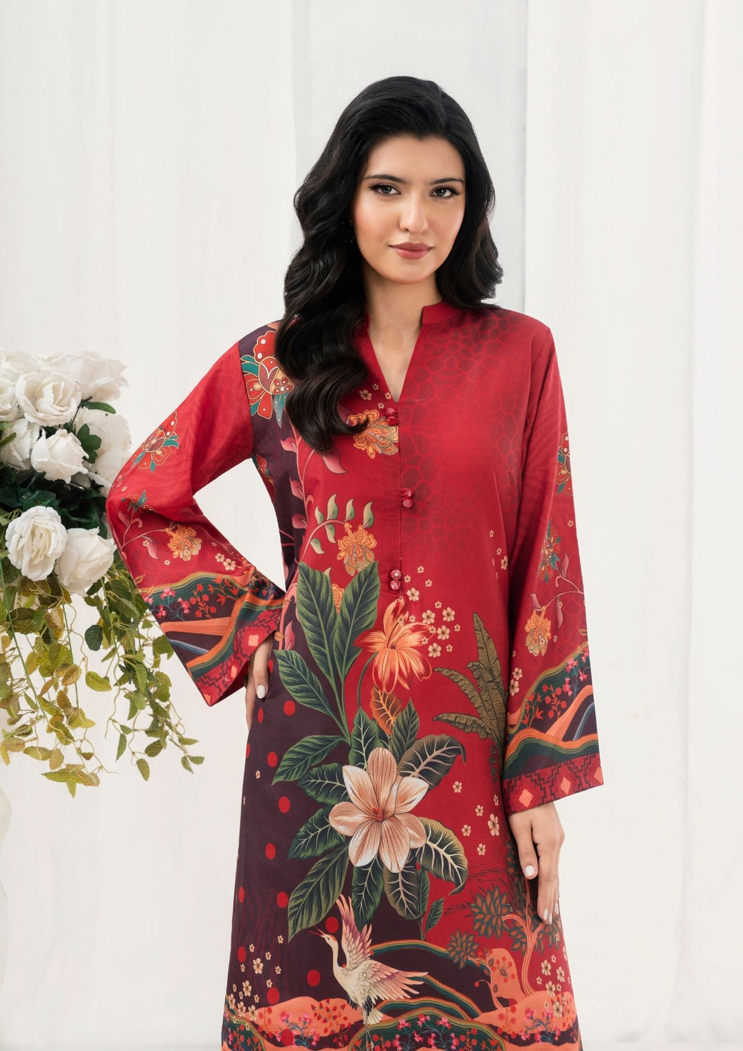 2Pc Printed Arabic Silk AML-W25-0040