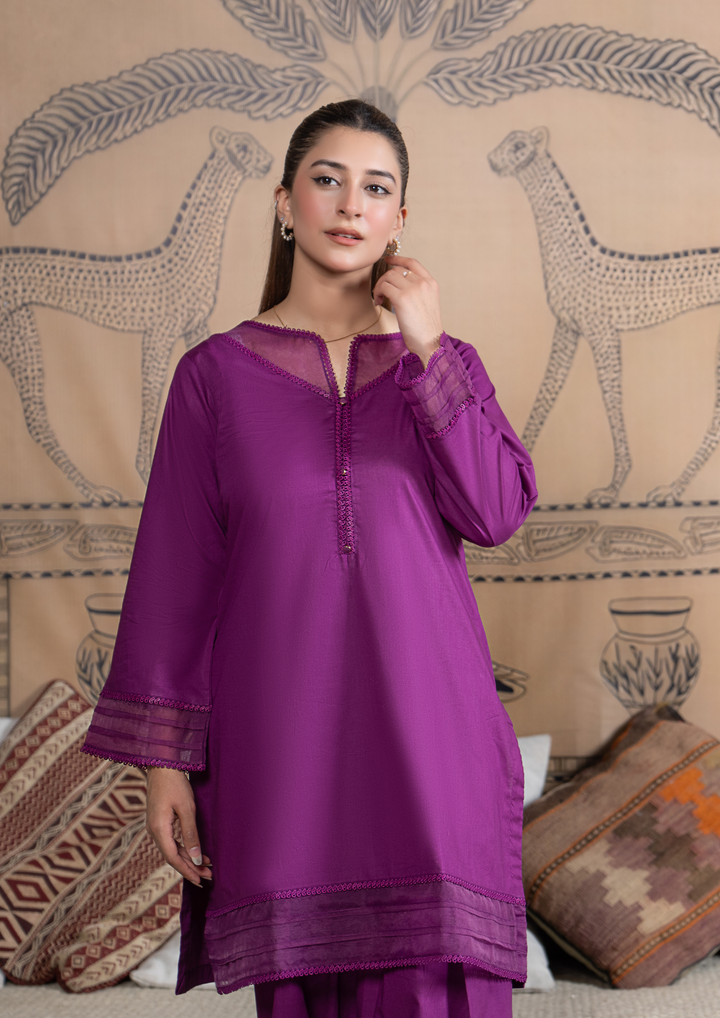 2pc Cotton Lawn Deep Purple ROZ-R26-0011