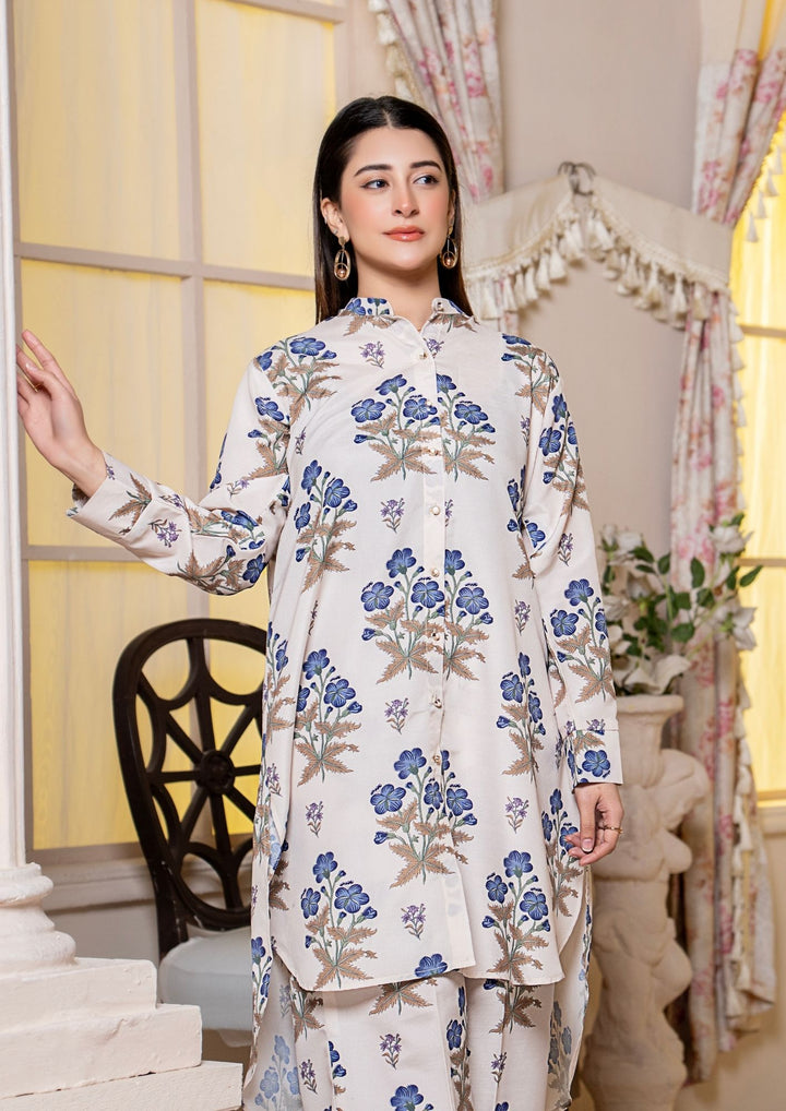 2Pc Digital Print Arabic Silk Lawn Gulmeena-G26-0015