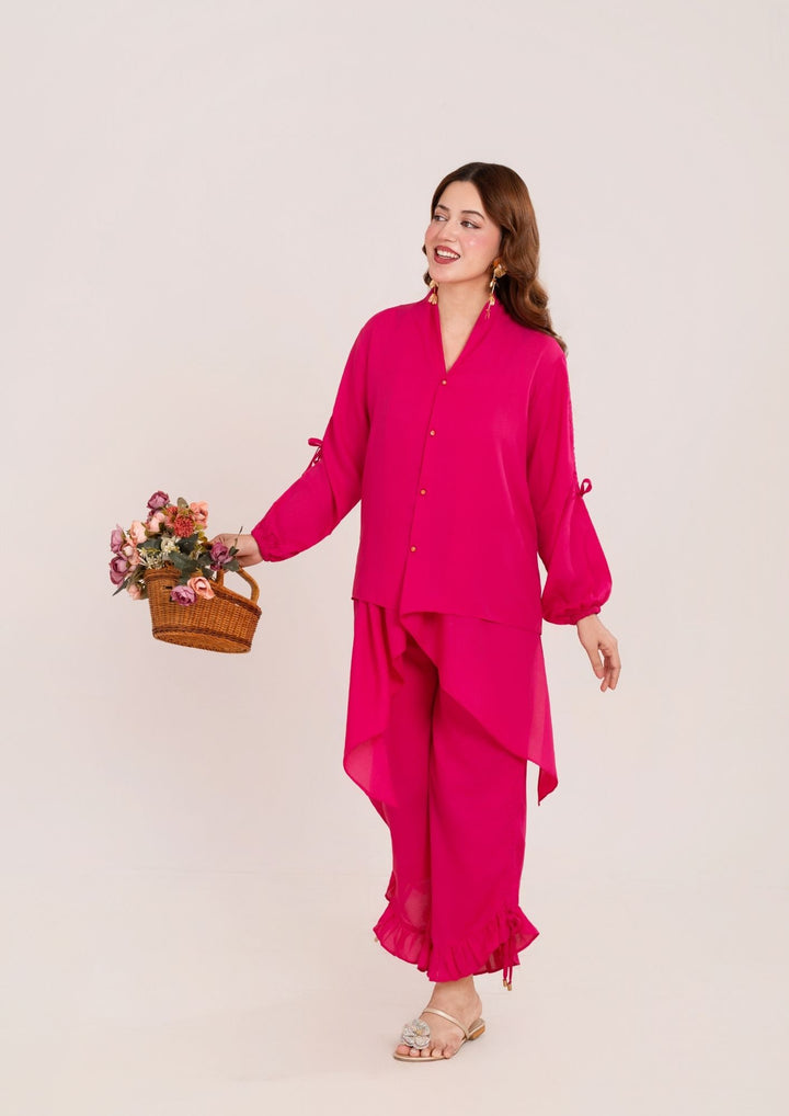 2Pc Georgette Hot Pink JUPITER-F25-0028