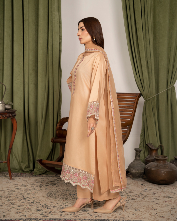 3Pc Embroidered Silk Viscose FATAH-F25-0019