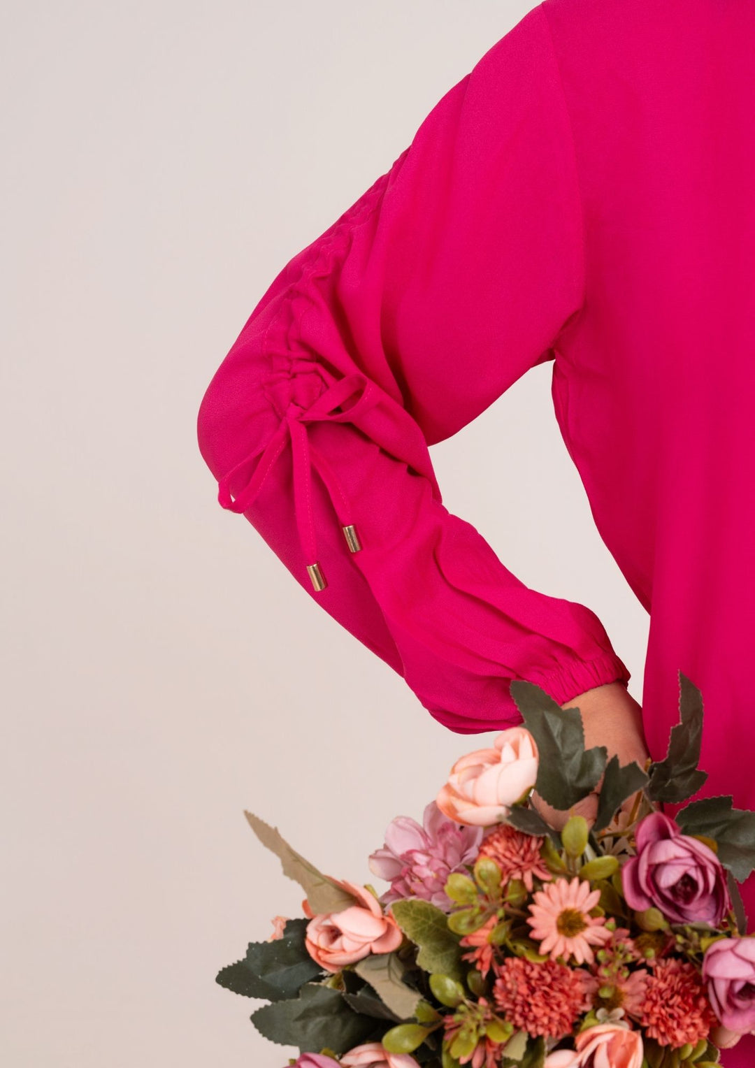 2Pc Georgette Hot Pink JUPITER-F25-0028