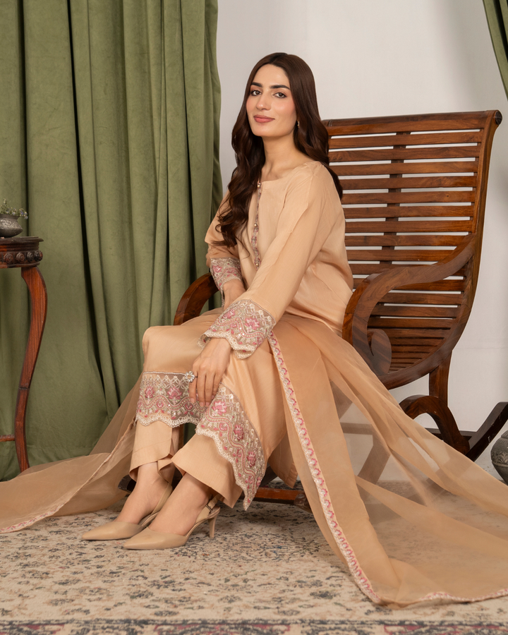 3Pc Embroidered Silk Viscose FATAH-F25-0019