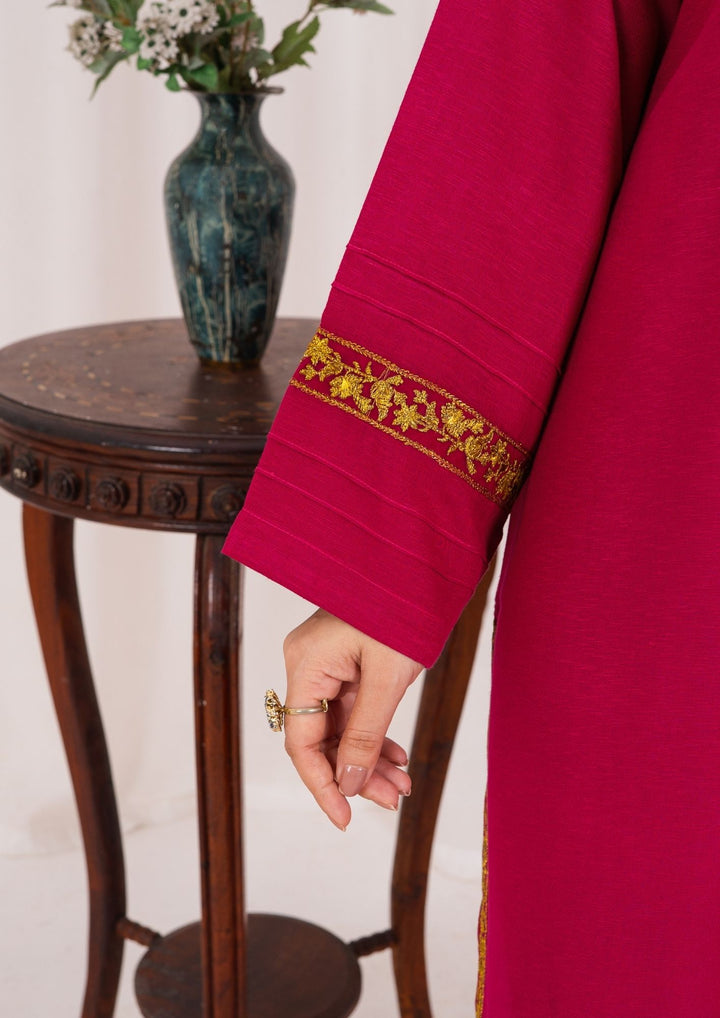 3pc Embroidered Silk Karandi with Embroidered Border Shawl AML-W25-0022