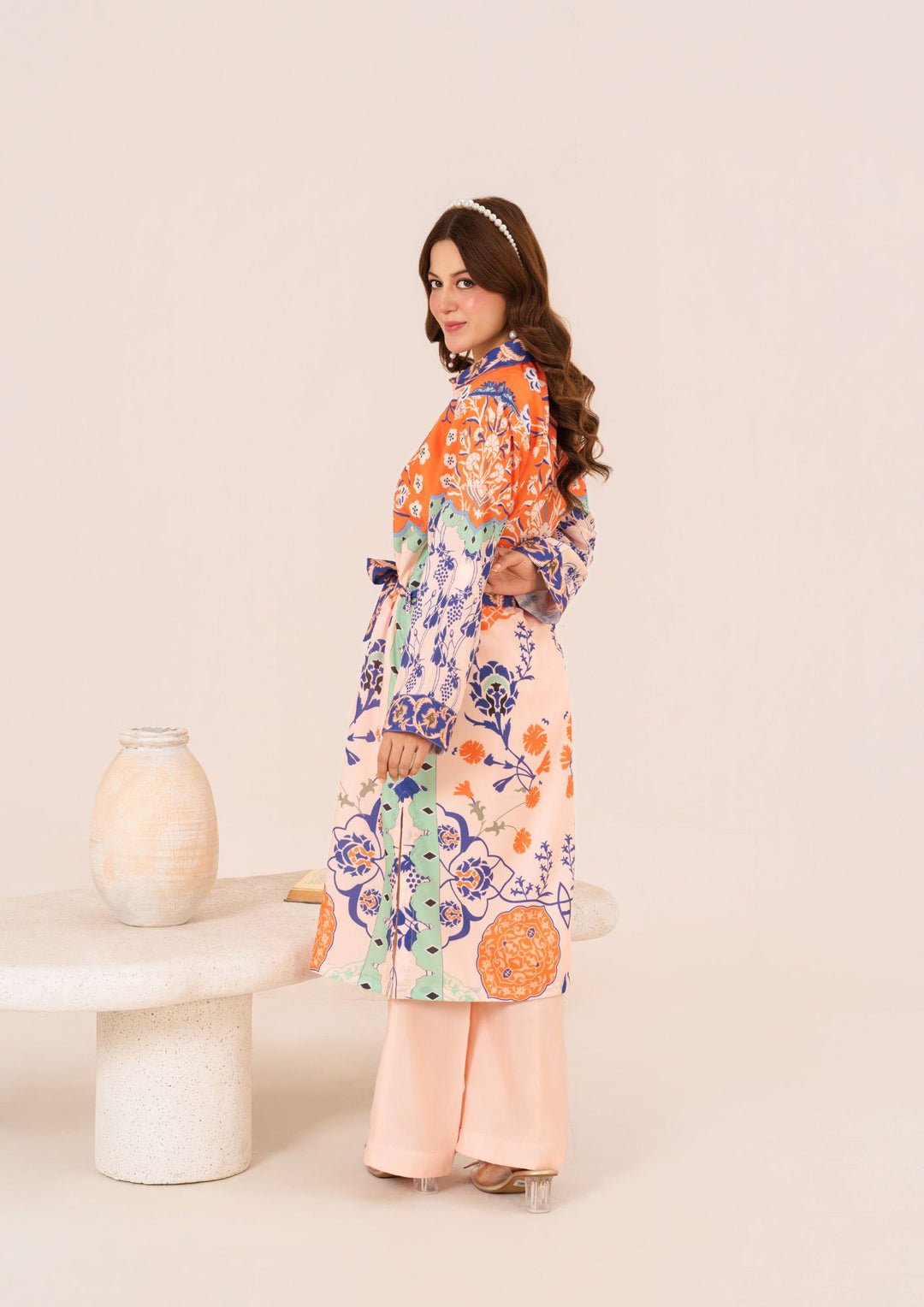 2Pc Printed Arabic Silk AMJ-S26-0005