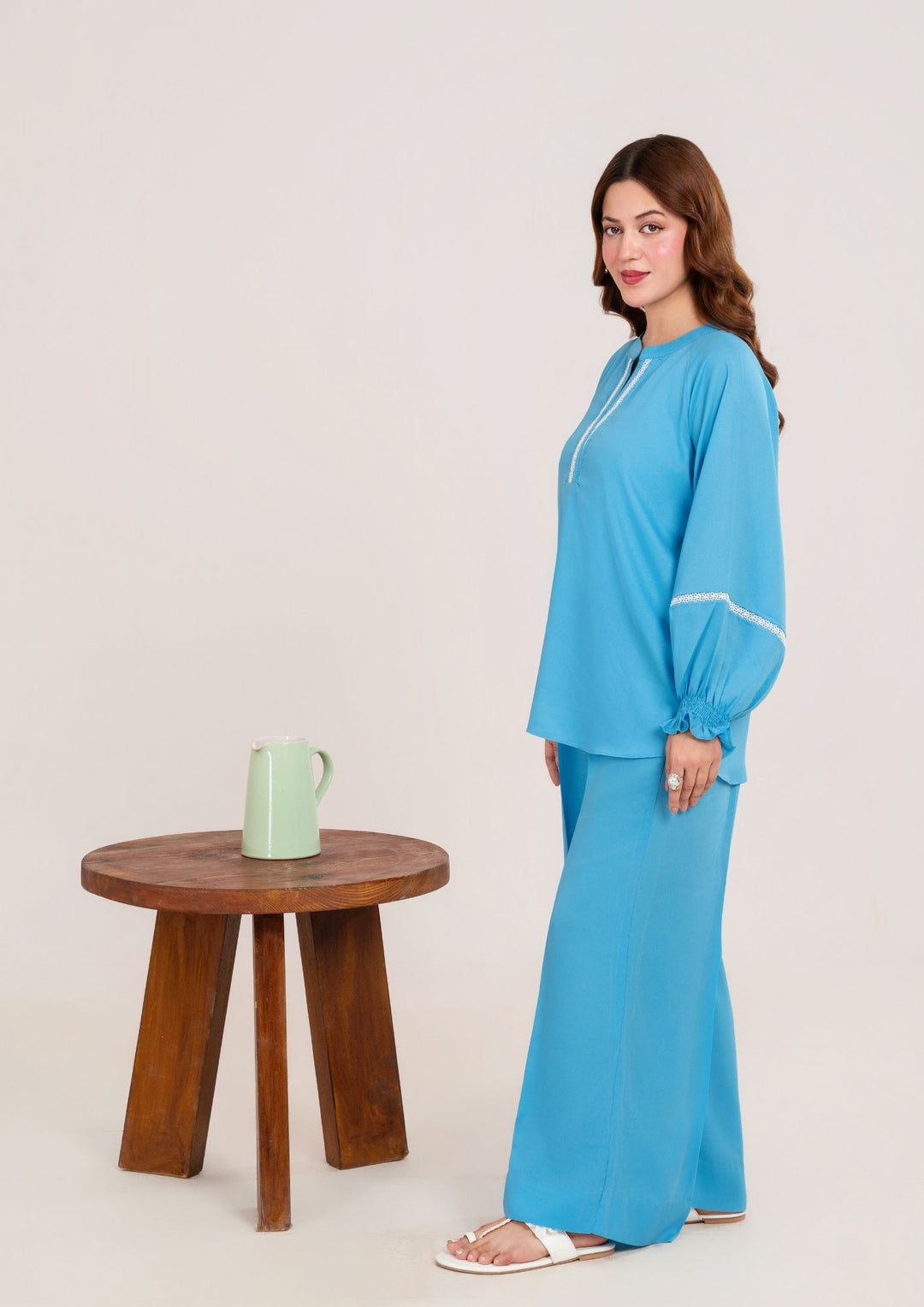 2Pc Embroidered Georgette Sky Blue JUPITER-F25-0029