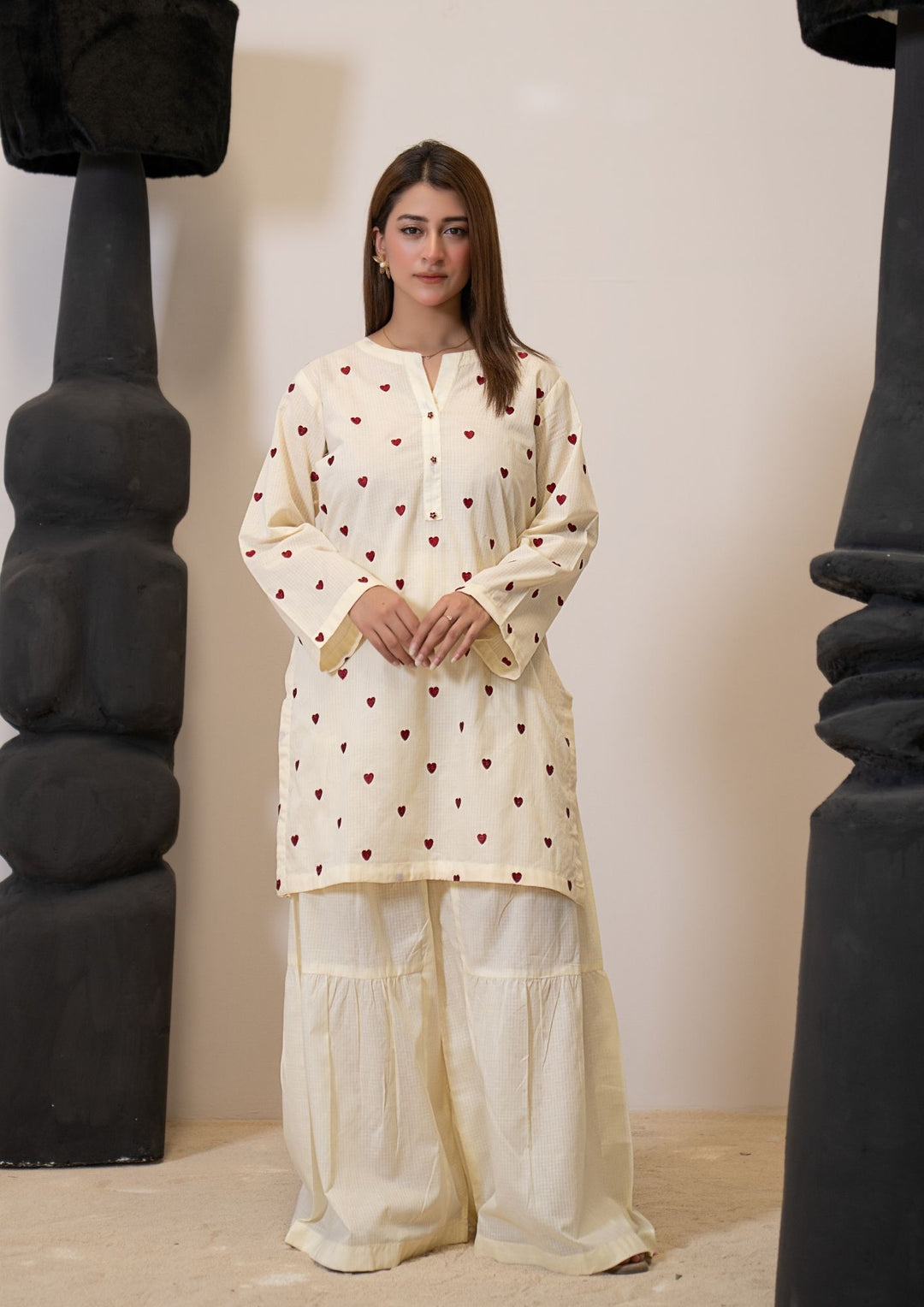 2Pc Embroidered Lawn Cream RIW-R26-0037