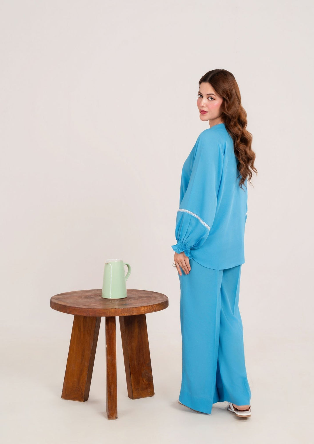 2Pc Embroidered Georgette Sky Blue JUPITER-F25-0029