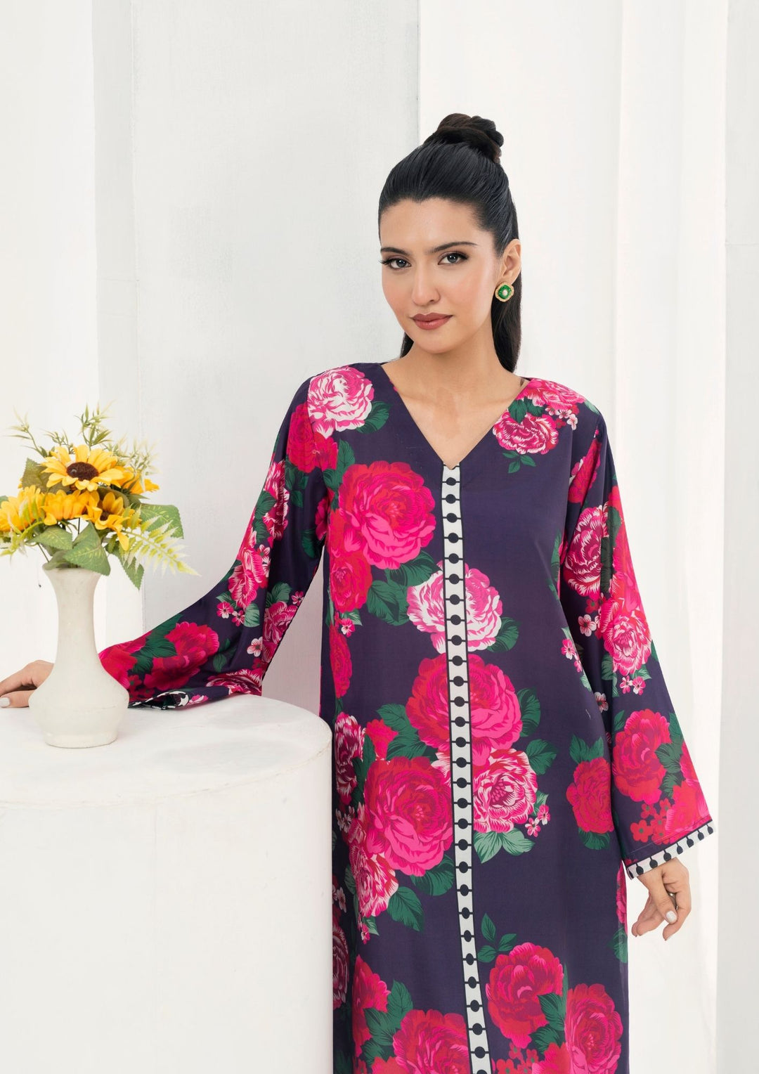 2Pc Printed Arabic Silk AML-W25-0045