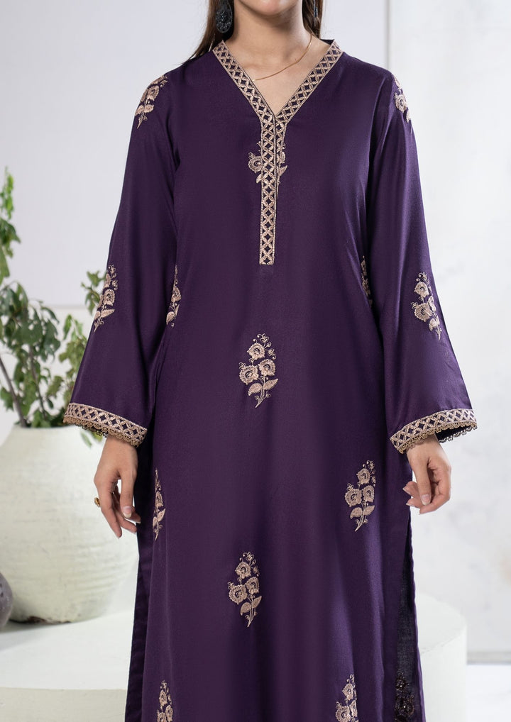3Pc Embroidered Alpine Karandi Plum SAY-W26-0006