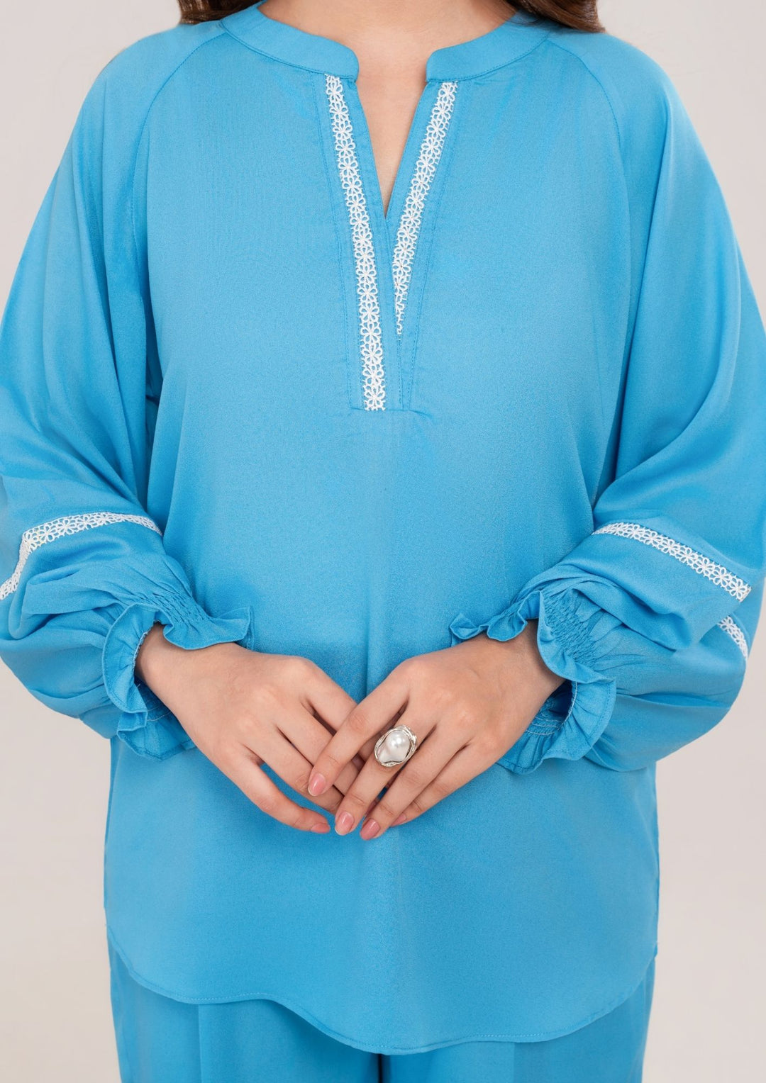 2Pc Embroidered Georgette Sky Blue JUPITER-F25-0029