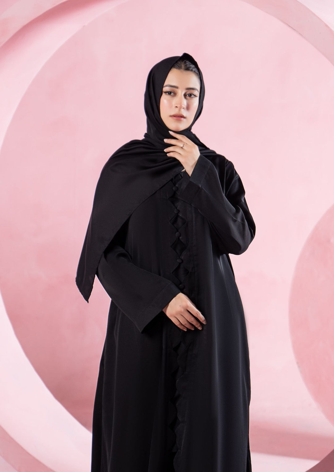 Noir Cascade Abaya ABL-A26-0006