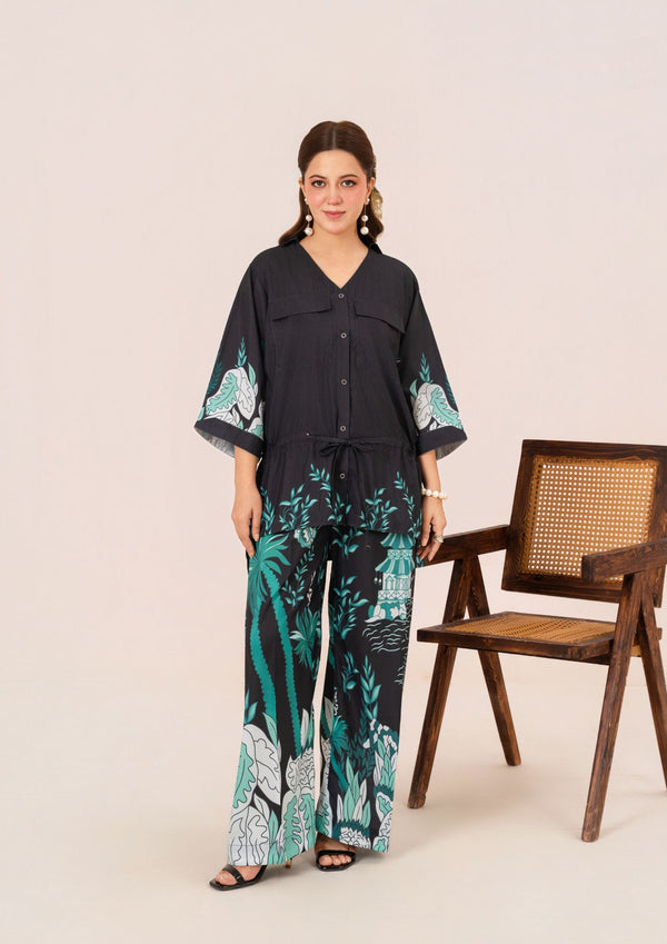 2Pc Printed Arabic Silk AMJ-S26-0006