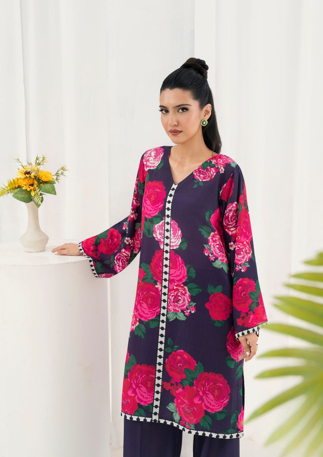 2Pc Printed Arabic Silk AML-W25-0045