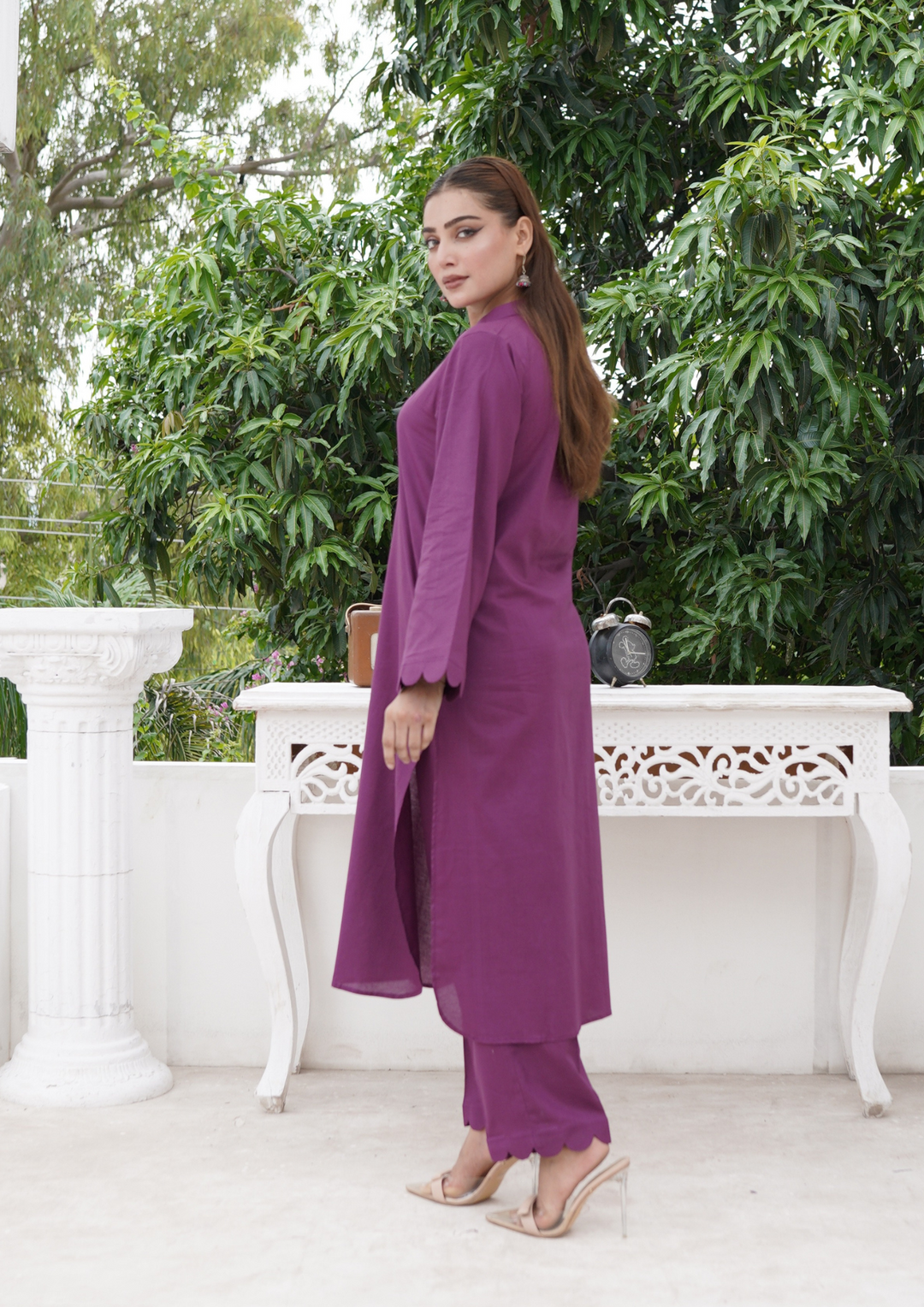 2Pc CAMBRIC Plum SOLID-C24-0004