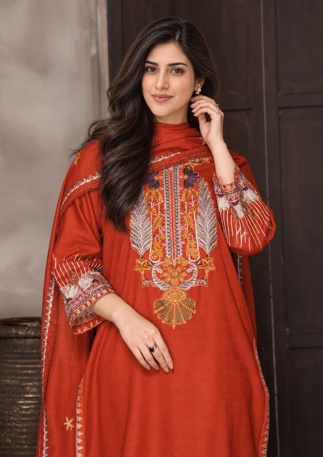 3Pc Embroidered Khaddar AMLT-W26-0008