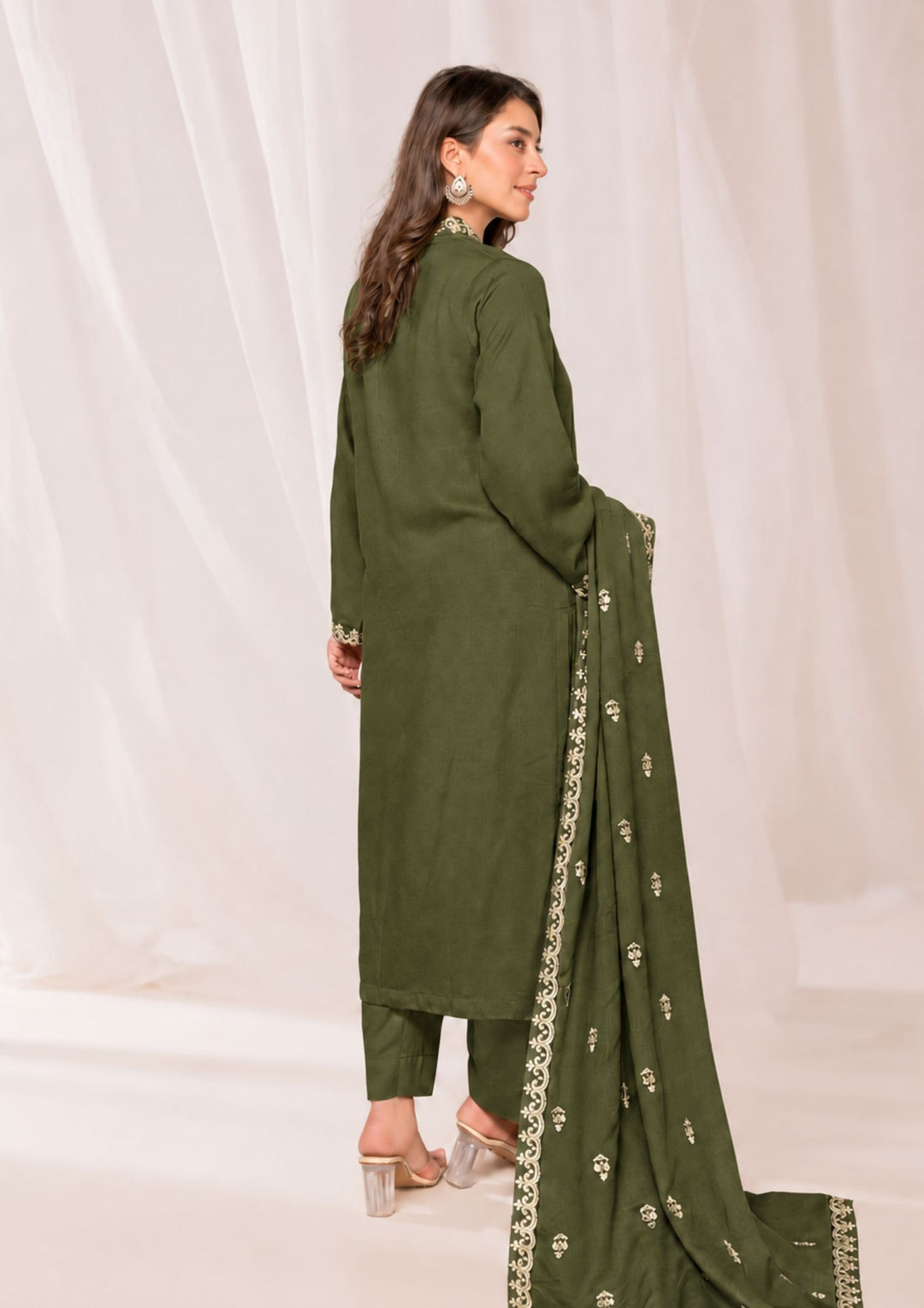 3Pc Tilla Embroidered Alpine Karandi SAY-W26-0027