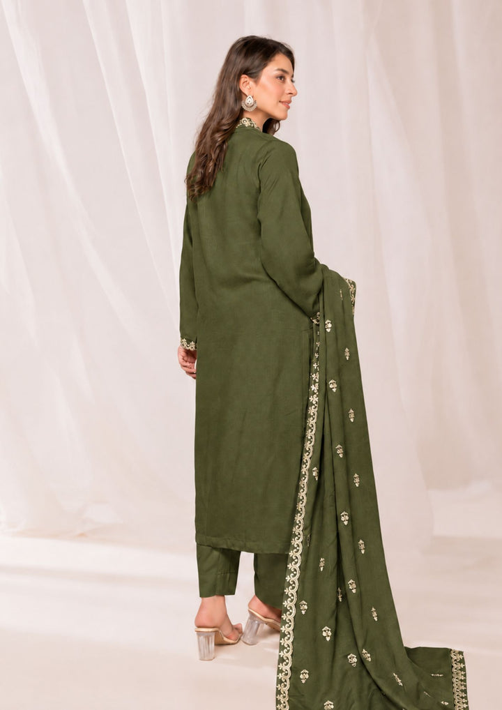 3Pc Tilla Embroidered Alpine Karandi SAY-W26-0027