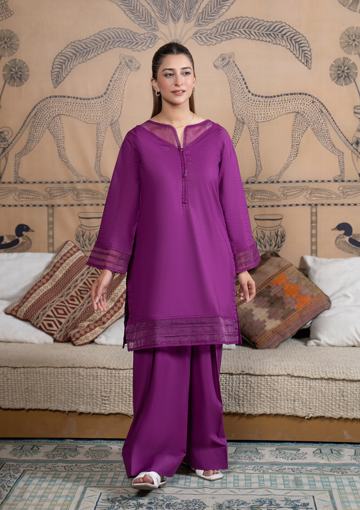 2pc Cotton Lawn Deep Purple ROZ-R26-0011