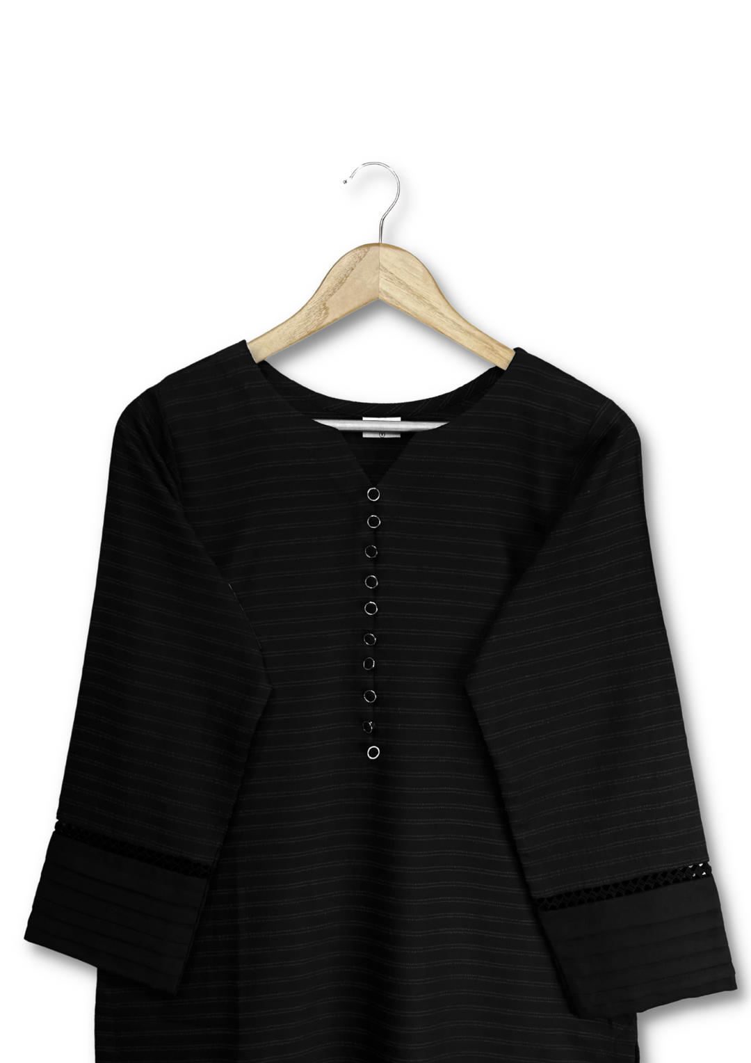 3pc Alpine Velvet Shirt with Velvet Border Shawl and Plain Trouser Black WRTW-0042