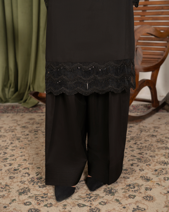3Pc Embroidered Silk Viscose with Farshi Shalwar FATAH-F25-0018