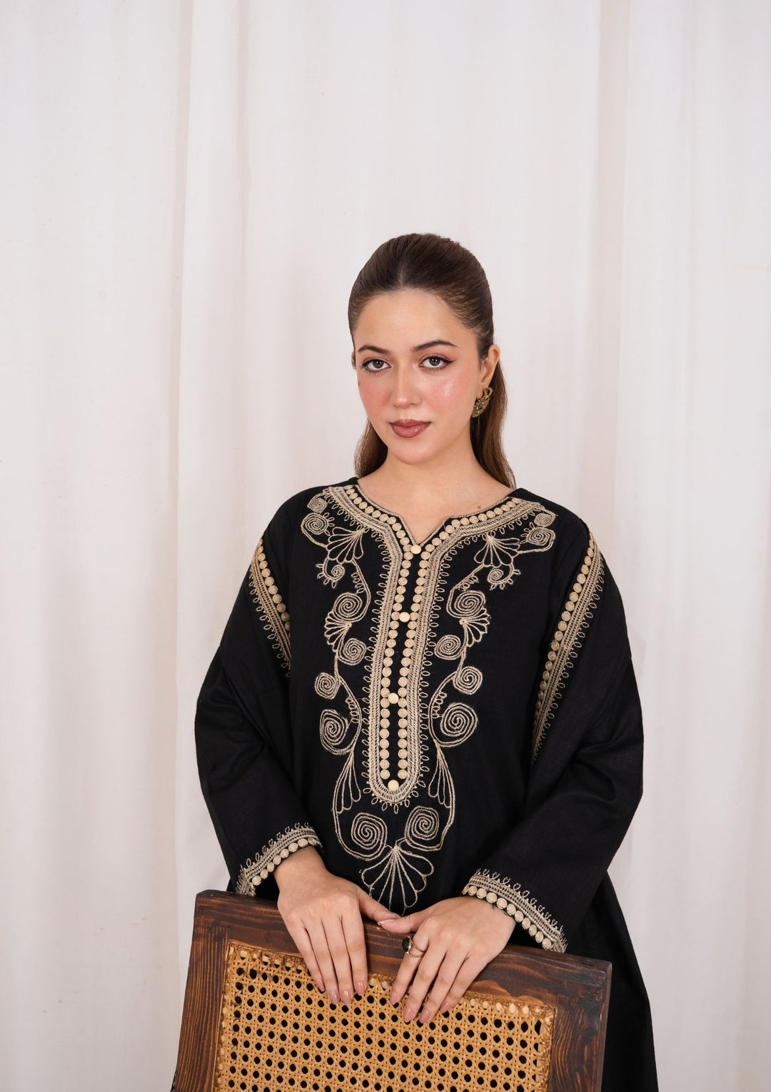 3pc Embroidered Khaddar with Embroidered Border Shawl AML-W25-0024