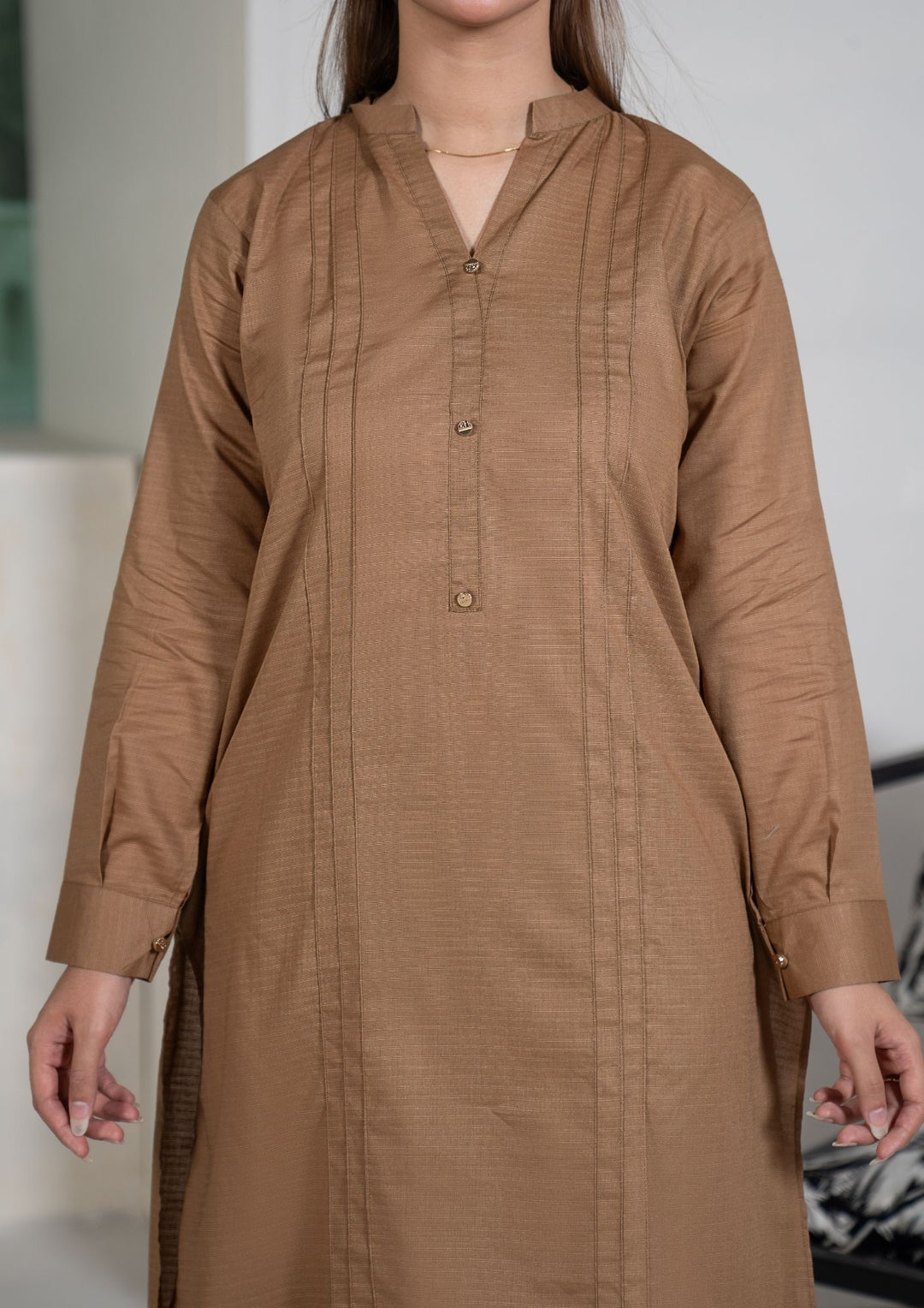 2Pc Cotton Lawn Warm Brown ROZ-R26-0006