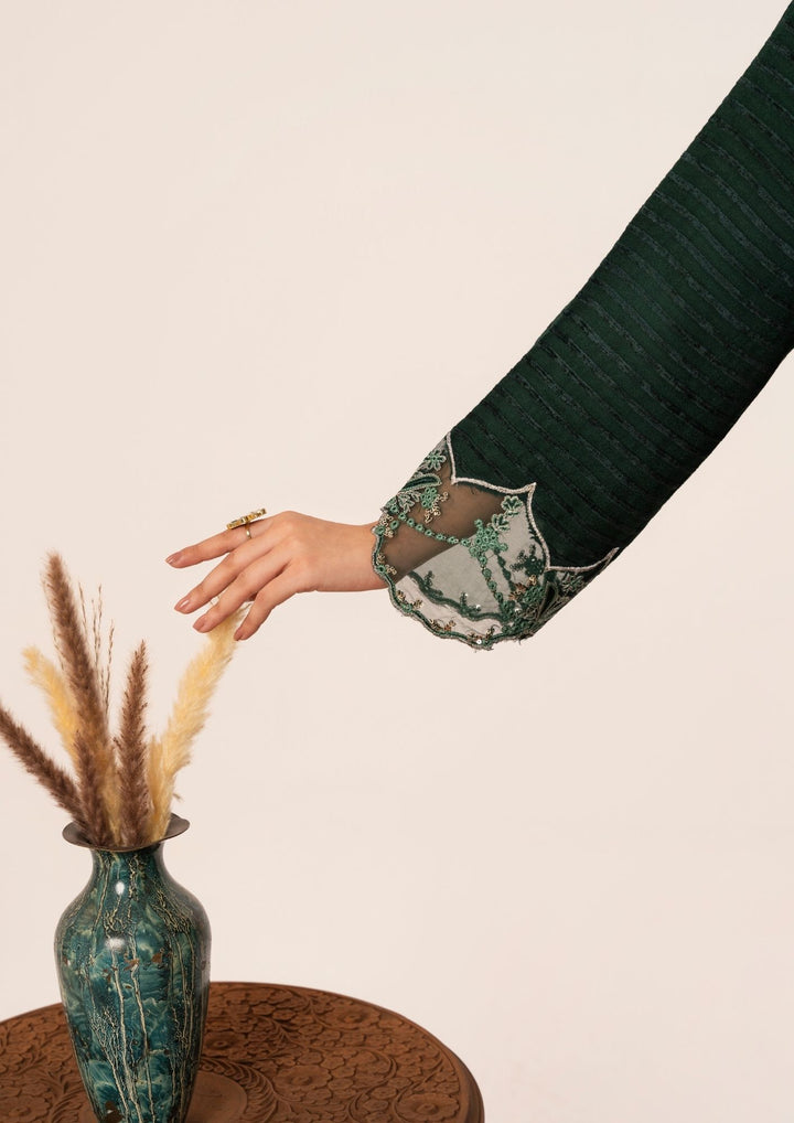 3Pc Alpine Velvet Tilla Embroidered with Velvet Shawl Bottle AFP-A25-0007