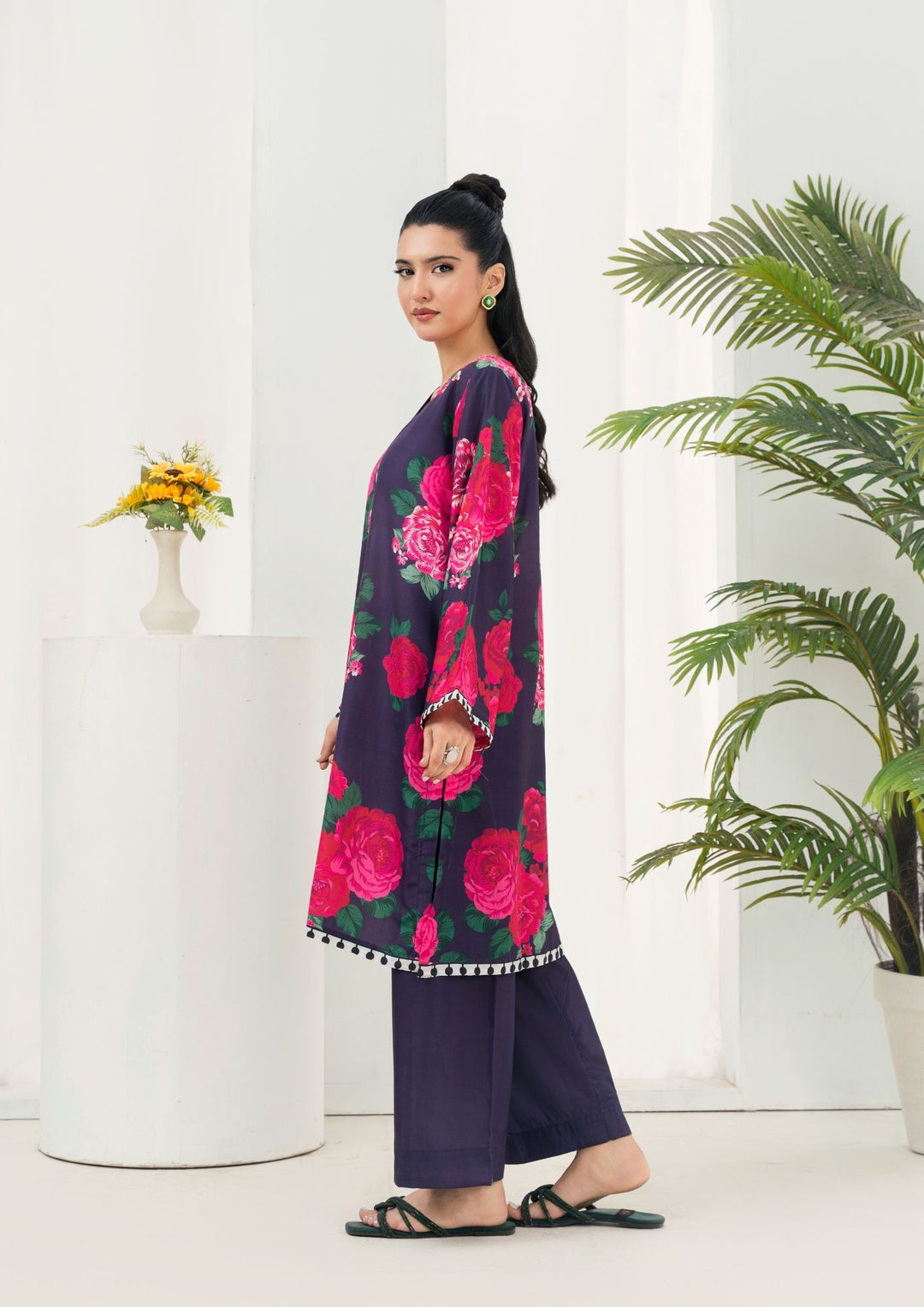 2Pc Printed Arabic Silk AML-W25-0045