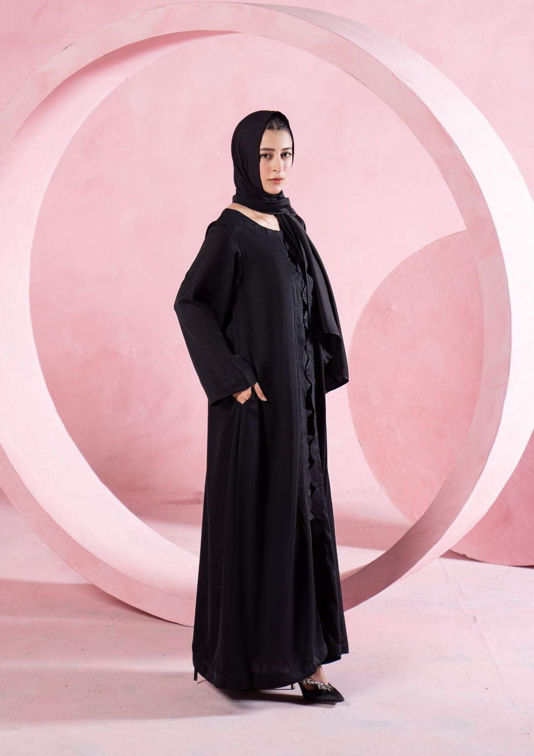 Noir Cascade Abaya ABL-A26-0006