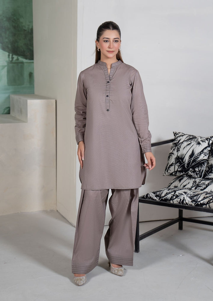 2Pc Cotton Lawn Grey ROZ-R26-0005