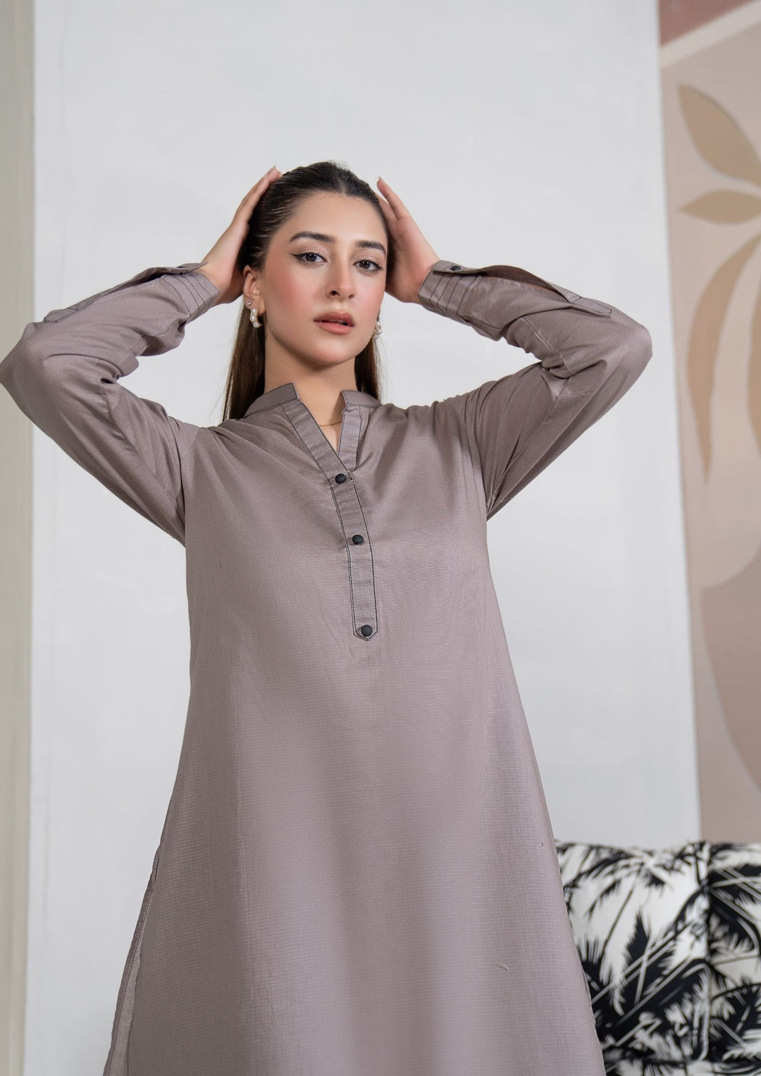 2Pc Cotton Lawn Grey ROZ-R26-0005
