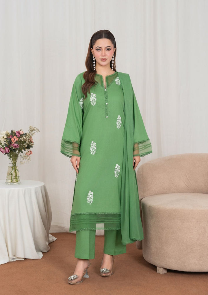 3Pc Embroidered Lawn Green JASHAN-J26-0032