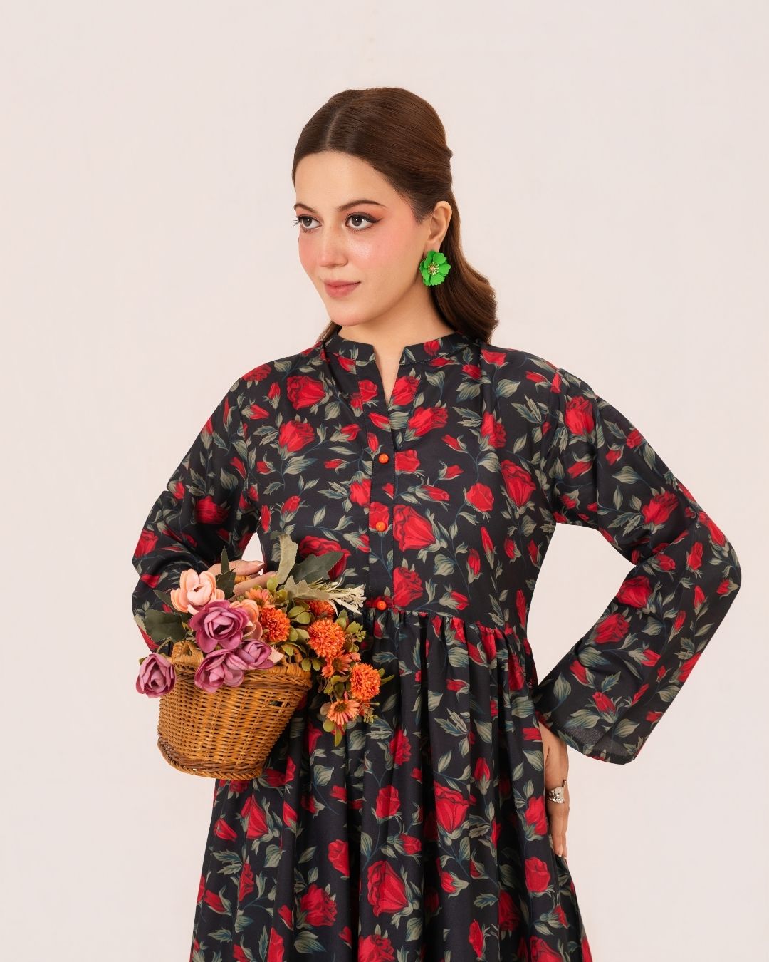 1Pc Digital Print Swiss Silk Long Tunic JUPITER-F25-0042