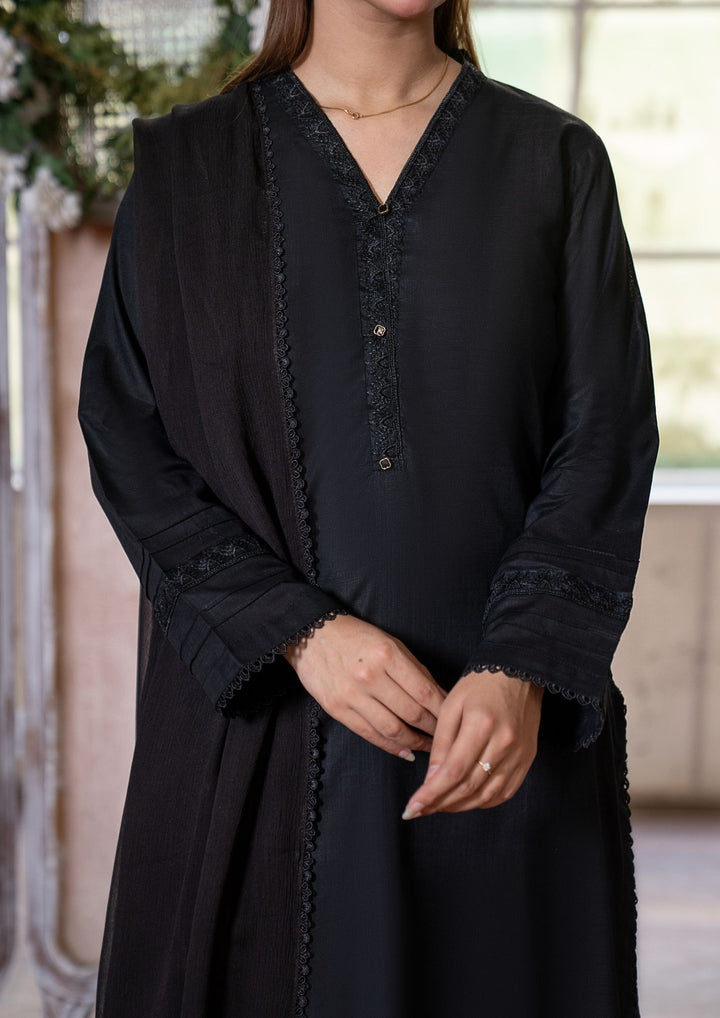 3Pc Lawn Black with Chiffon Dupatta MONO-M26-0008