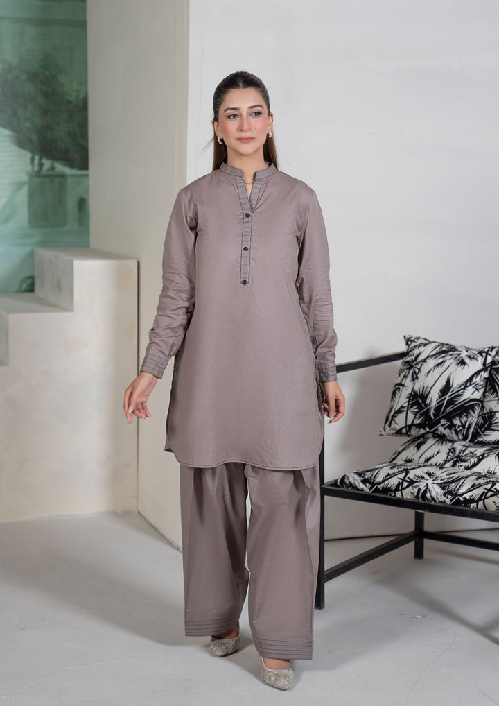 2Pc Cotton Lawn Grey ROZ-R26-0005