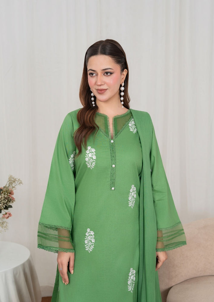 3Pc Embroidered Lawn Green JASHAN-J26-0032