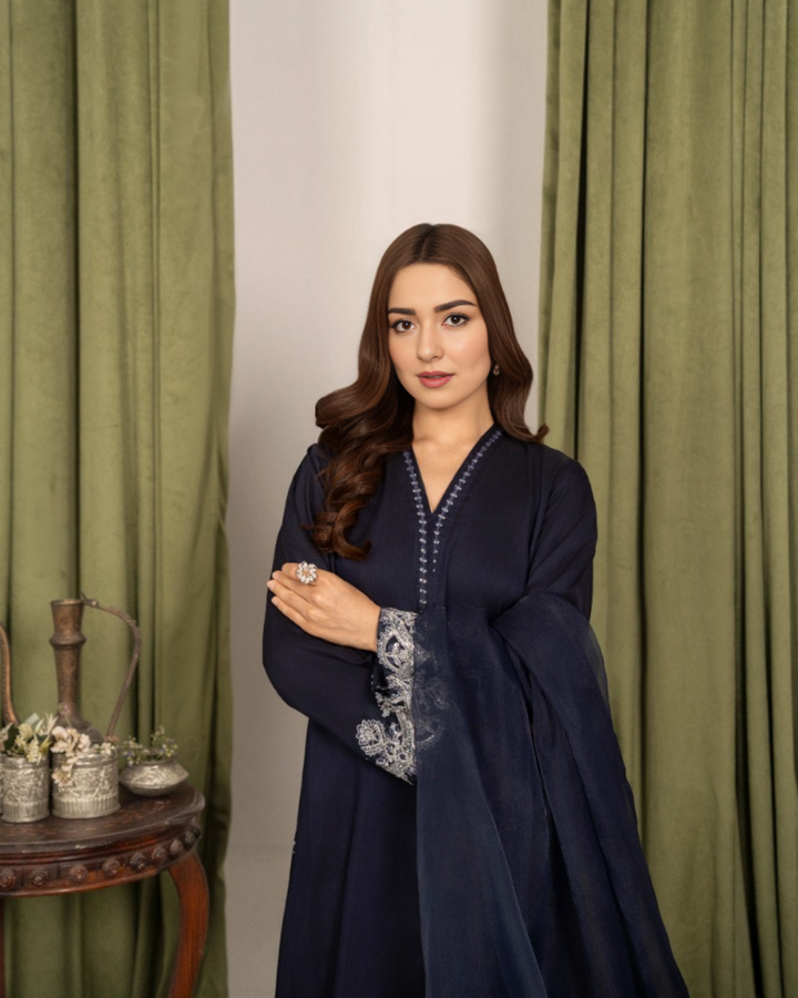 3Pc Embroidered Silk Viscose FATAH-F25-0017