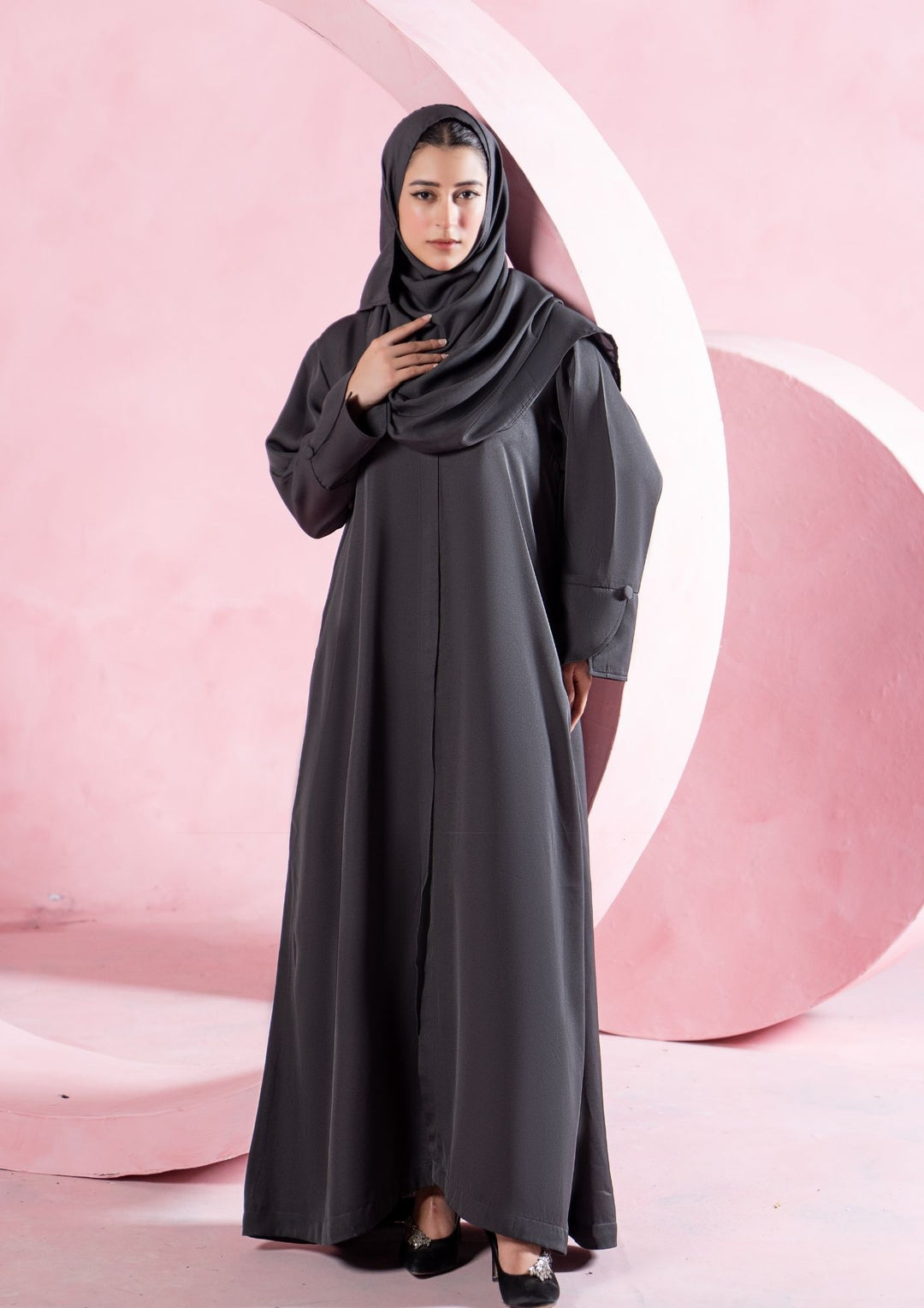 Charcoal Classic Abaya ABL-A26-0007