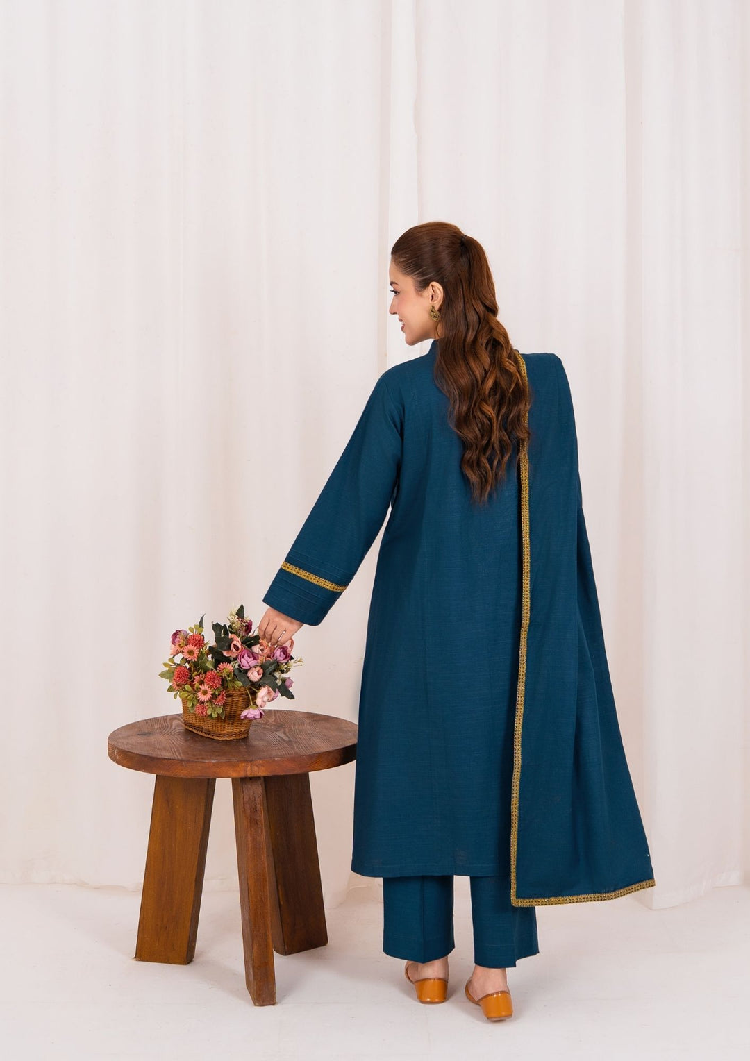 3pc Embroidered Khaddar with Embroidered Border Shawl AML-W25-0023