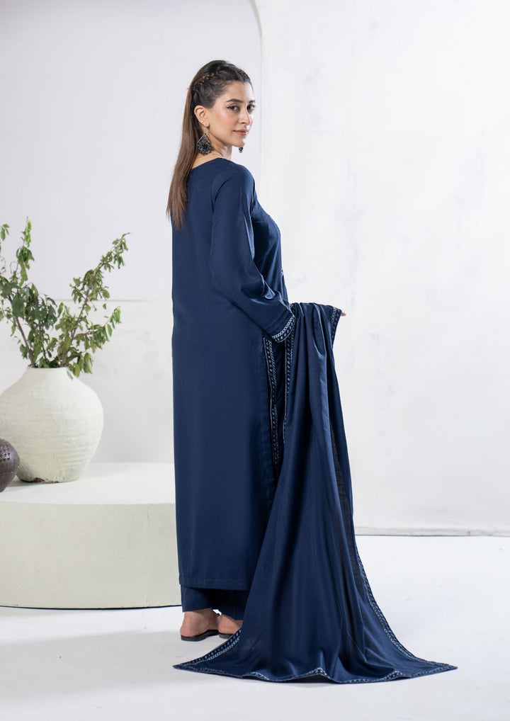 3Pc Embroidered Alpine Karandi Navy SAY-W26-0008