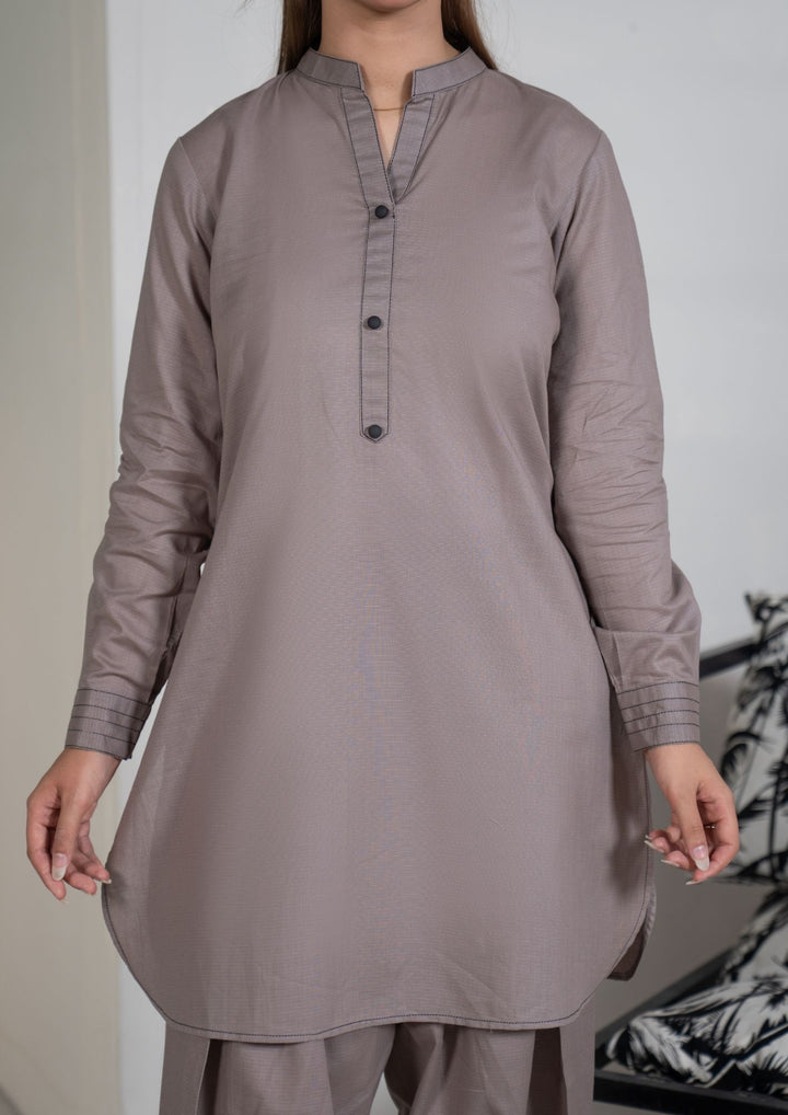 2Pc Cotton Lawn Grey ROZ-R26-0005