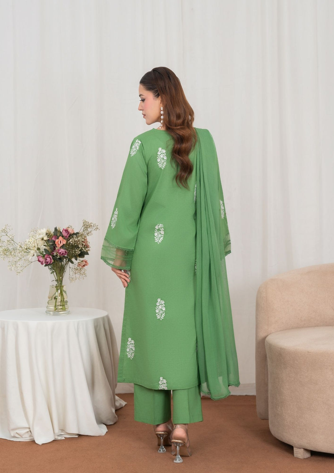 3Pc Embroidered Lawn Green JASHAN-J26-0032