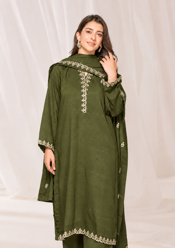 3Pc Tilla Embroidered Alpine Karandi SAY-W26-0027