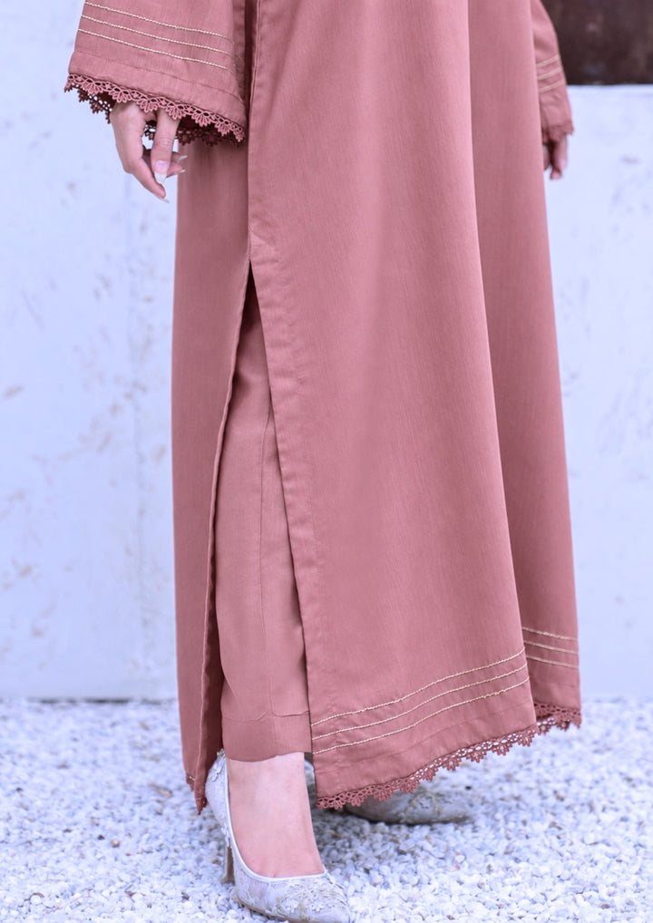 2Pc Silk Viscose Kaftan Tea Pink JUPITER-S26-0013