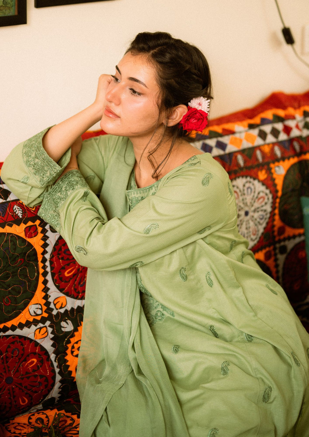 3Pc Pistachio Embroidered Lawn with Chiffon Dupatta RIW-R26-0002