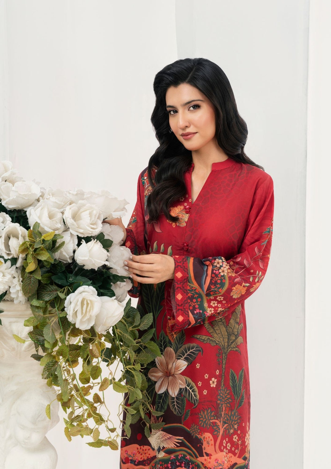 2Pc Printed Arabic Silk AML-W25-0040