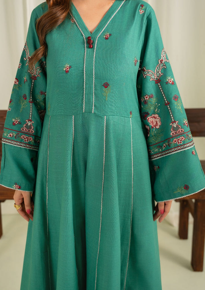 2Pc Khaddar Embroidered with Khaddar Shawl Sea Green AFP-A25-0008