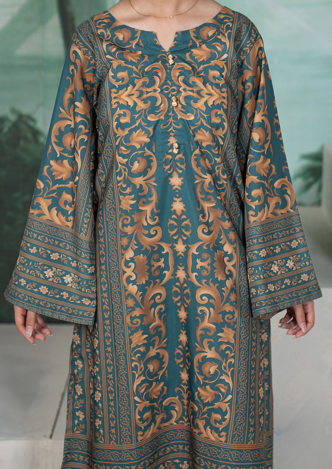 1Pc Digital Print Arabic Lawn Kaftan JUPITER-S26-0008